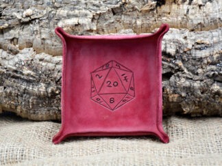 Studio FADE Dobbelstenenbakje dobbel bakje van leer d20 bordeaux leren dicetray