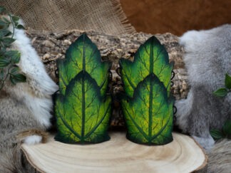 Leren armbeschermersgroen 2 delige blad set van 2