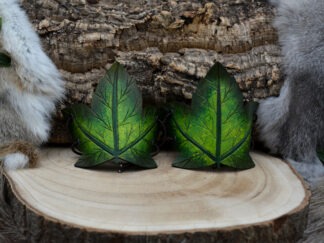 Leren armbeschermers enkel groen blad set van 2