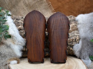 Leren armbeschermers donkerbruine houtnerf 2 delig set van 2