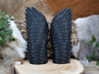 Leren armbeschermers zwarte vleugels set van 2