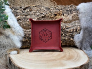 leren dicetray D20 bordeaux M