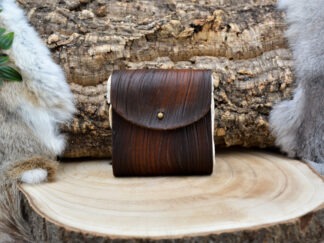 Leren Foraging Bag houtnerf donkerbruin