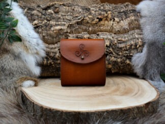 Leren Foraging Bag triskelion lichtbruin