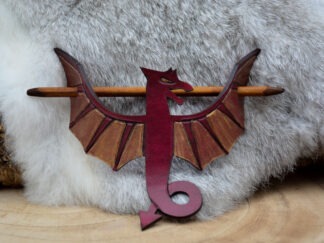 Leren haarpin bordeaux draak L