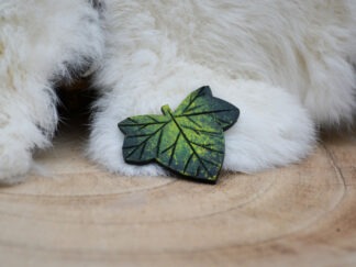 Leren magneet groen klimopblad