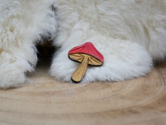 Leren pin roze paddenstoel