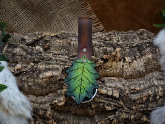 Skirthike/ rokophouder donkerbruin met groen eikenblad