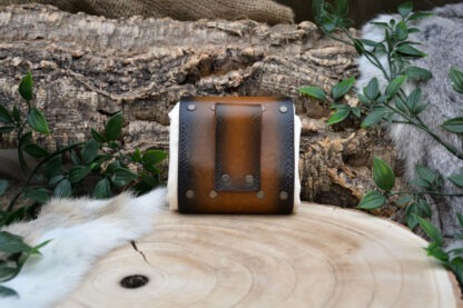 Leren Foraging Bag middenbruin pentagram - Afbeelding 2