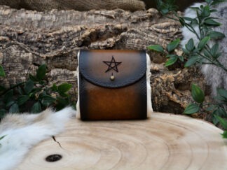 Leren Foraging Bag middenbruin pentagram