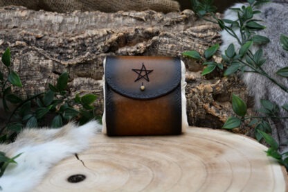 Leren Foraging Bag middenbruin pentagram
